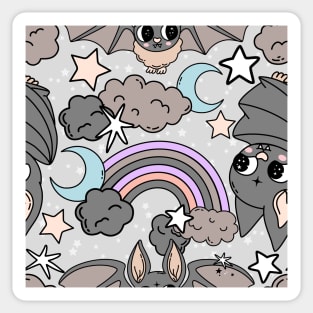 Batty Pastel Goth Night Sky Sticker